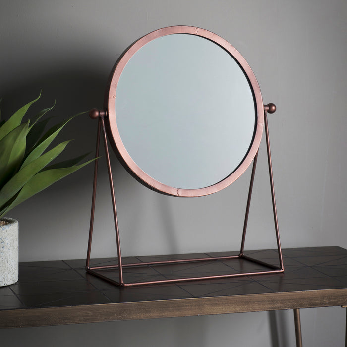 Nelson Lighting NL1409777 Aged Copper Table Top Mirror