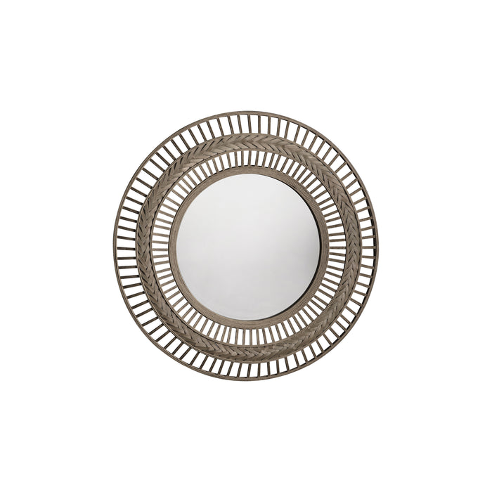 Nelson Lighting NL1409796 Grey Stained Bamboo Round Mirror