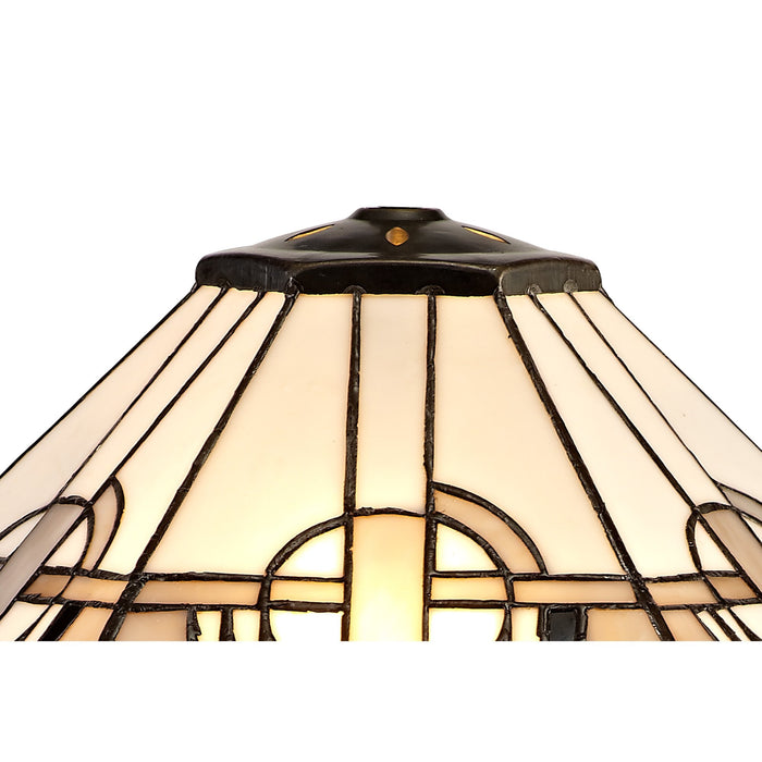 Nelson Lighting NLK00309 Azure 2 Light Leaf Design Floor Lamp With 40cm Tiffany Shade White/Grey/Black/Clear Crystal/Aged Antique Brass