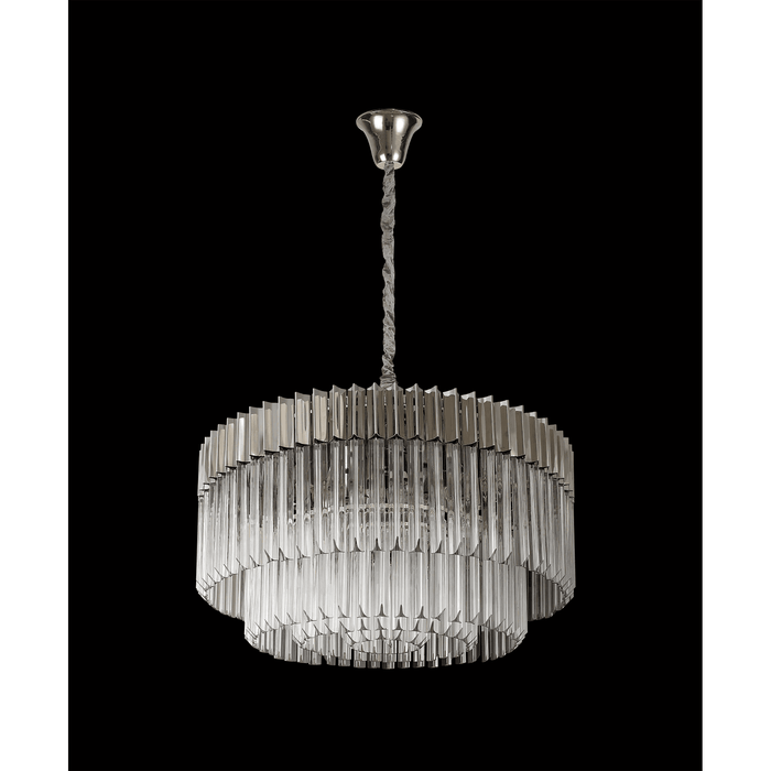 Nelson Lighting NL82359 Vienna Pendant Round 12 Light Polished Nickel/Clear Glass