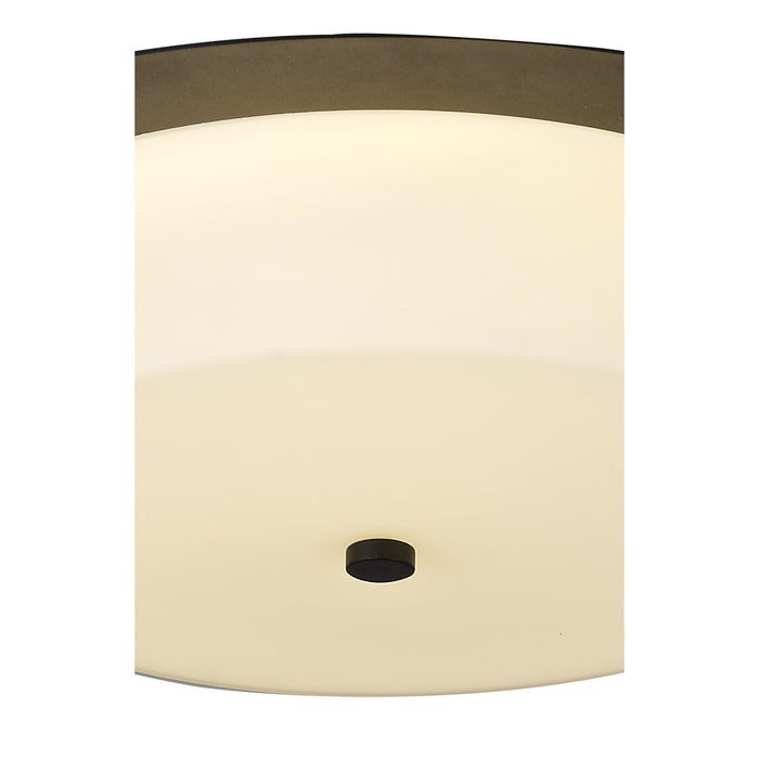 Nelson Lighting NL77689 Hex Bathroom LED Flush Ceiling Light Sand Black