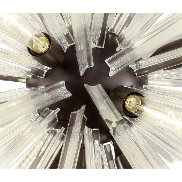 Nelson Lighting NL85189 Clover 16 Light Round Pendant Brown Oxide / Clear Glass