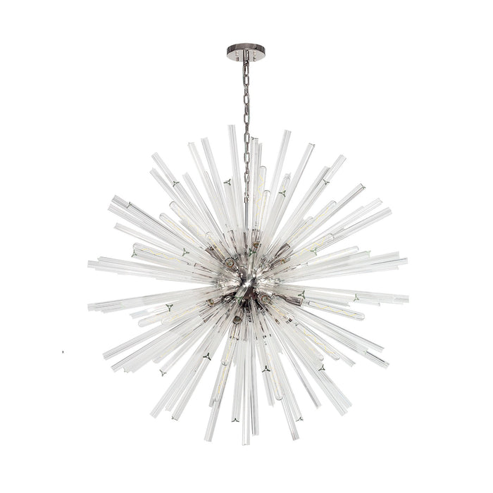 Nelson Lighting NL85219 Clover 32 Light Round Pendant Polished Nickel / Clear Glass