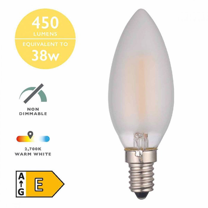 BUL-E14-LED-17-I E14 Candle 4w LED Single Bulb Warm White Non-dimmable