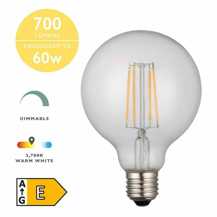 BUL-E27-LED-19-I E27 Globe 6w LED Single Bulb Warm White Dimmable
