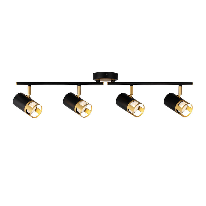 Nelson Lighting NL99579 Adner 4 Light Linear Bar Spotlight Black Painted Gold