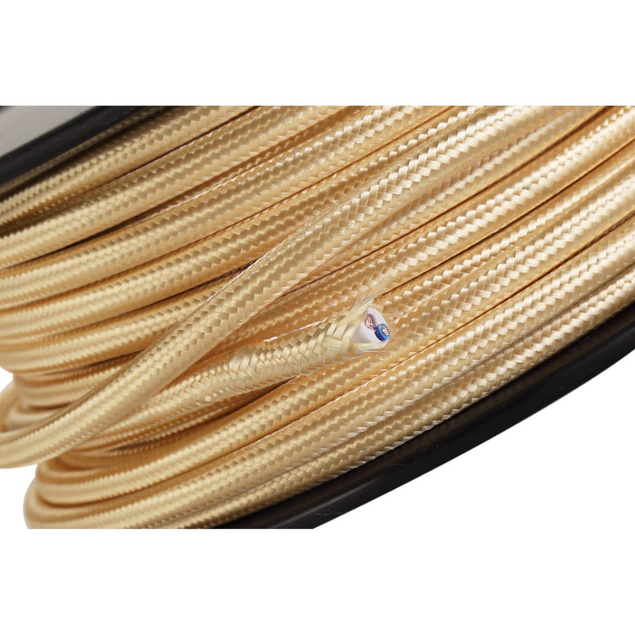 Nelson Lighting NL80749 Apollo 25m Roll Gold Braided 2 Core 0.75mm Cable VDE Approved