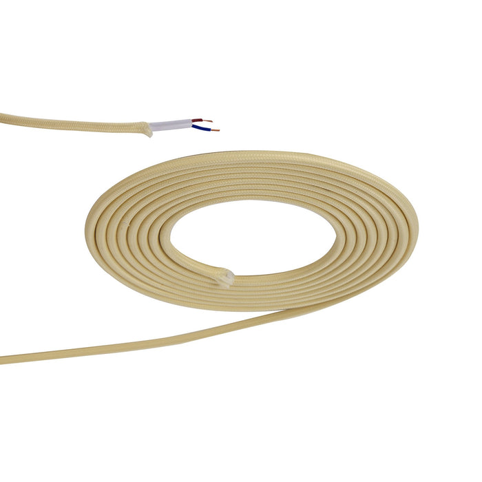 Nelson Lighting NL80759 Apollo 25m Roll Beige Braided 2 Core 0.75mm Cable VDE Approved