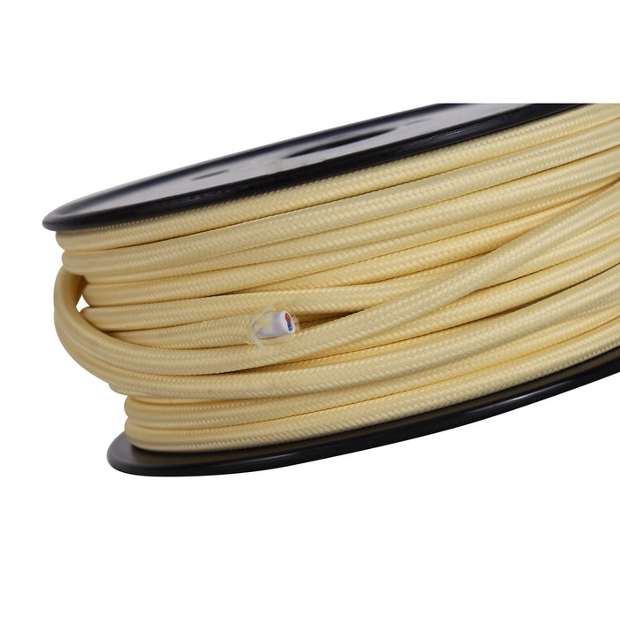 Nelson Lighting NL80759 Apollo 25m Roll Beige Braided 2 Core 0.75mm Cable VDE Approved