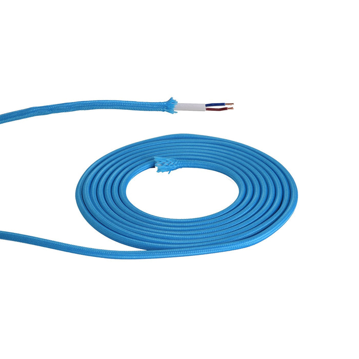 Nelson Lighting NL80789 Apollo 25m Roll Blue Braided 2 Core 0.75mm Cable VDE Approved