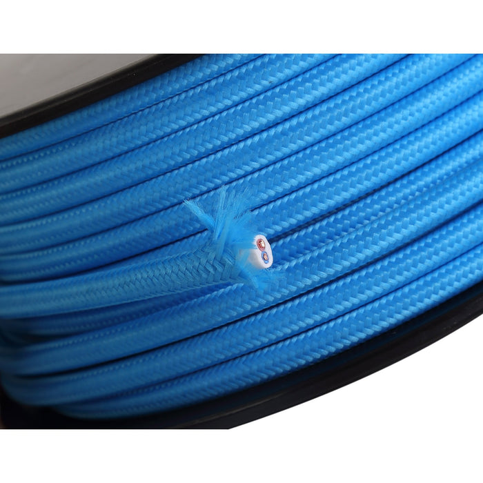 Nelson Lighting NL80789 Apollo 25m Roll Blue Braided 2 Core 0.75mm Cable VDE Approved