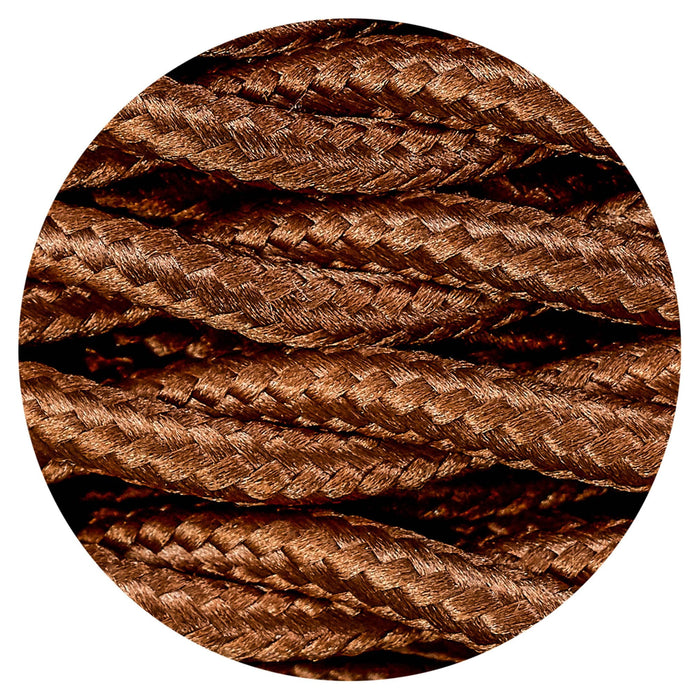 Nelson Lighting NL80959 Apollo 25m Roll Red Brown Braided Twisted 2 Core 0.75mm Cable VDE Approved