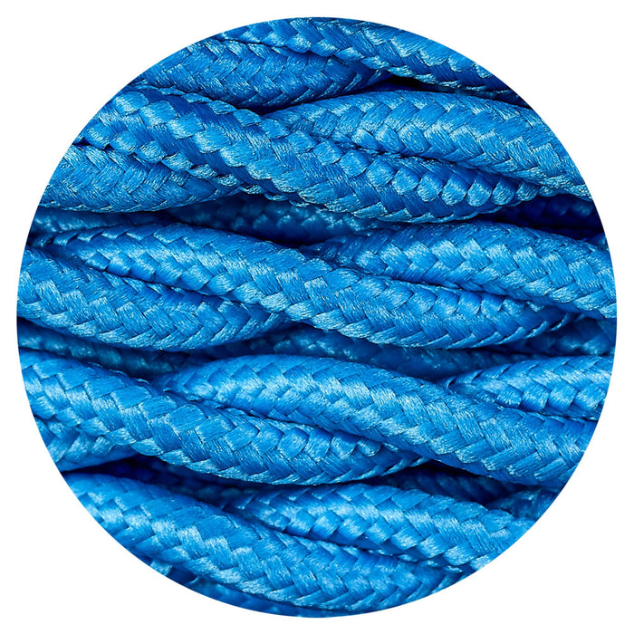 Nelson Lighting NL81009 Apollo 25m Roll Blue Braided Twisted 2 Core 0.75mm Cable VDE Approved