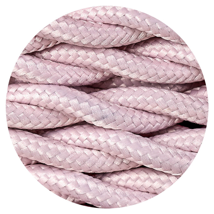 Nelson Lighting NL81059 Apollo 25m Roll Pink Braided Twisted 2 Core 0.75mm Cable VDE Approved
