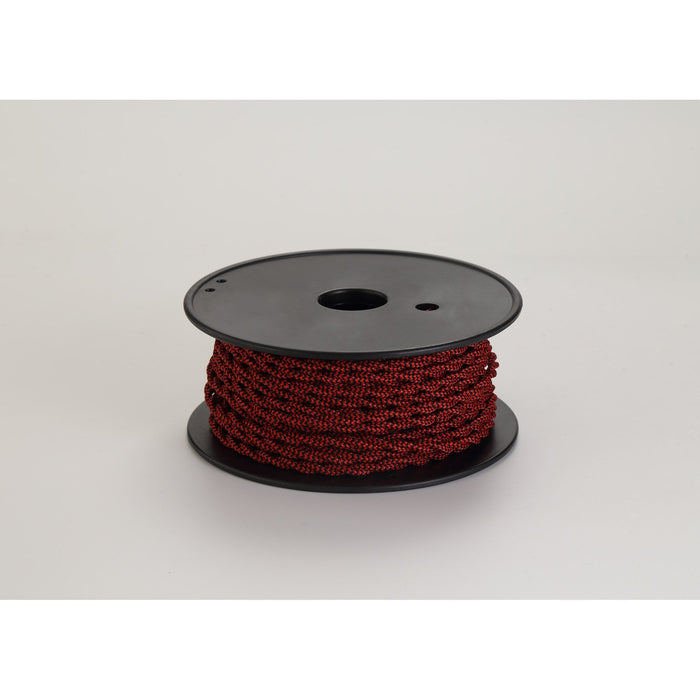 Nelson Lighting NL81099 Apollo 25m Roll Red & Black Wave Stripe Braided Twisted 2 Core 0.75mm Cable VDE Approved
