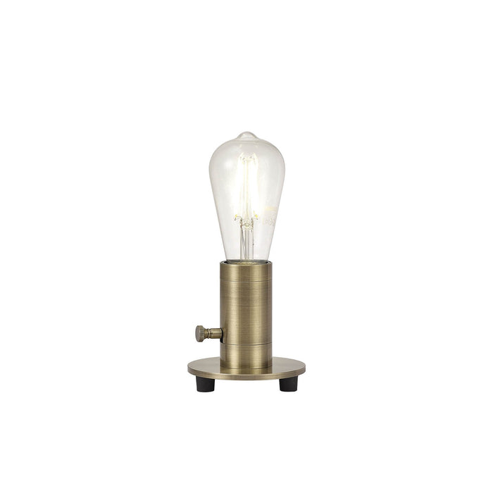 Nelson Lighting NL90159 Apollo 1 Light Table Lamp Antique Brass Golden Brown