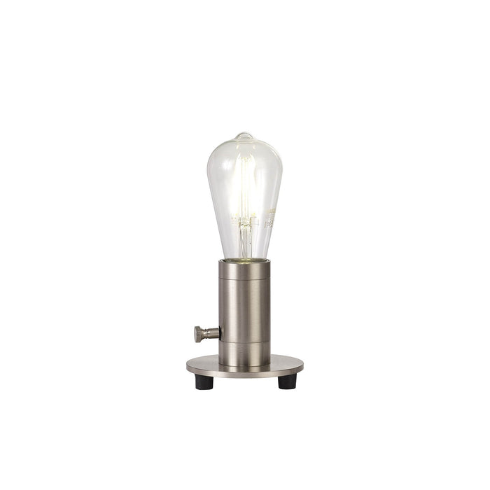 Nelson Lighting NL90199 Apollo 1 Light Table Lamp Brushed Nickel Silver