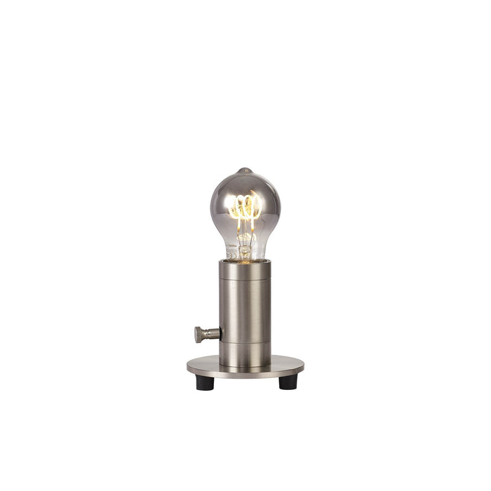 Nelson Lighting NL90199 Apollo 1 Light Table Lamp Brushed Nickel Silver