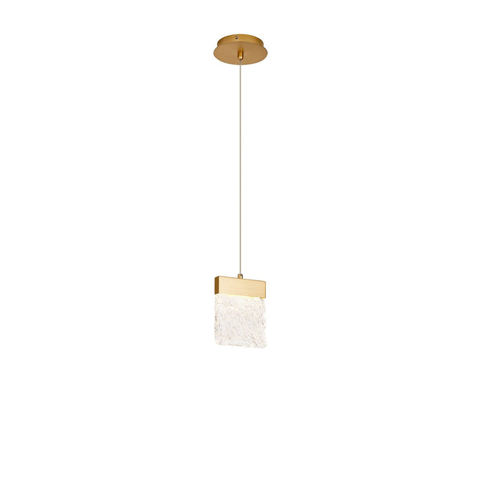 Nelson Lighting NL92519 Bartoo 1 LED Small Pendant Painted Brushed Gold Clear