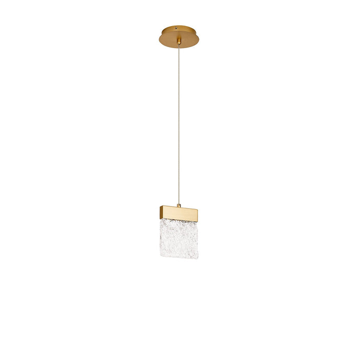 Nelson Lighting NL92519 Bartoo 1 LED Small Pendant Painted Brushed Gold Clear