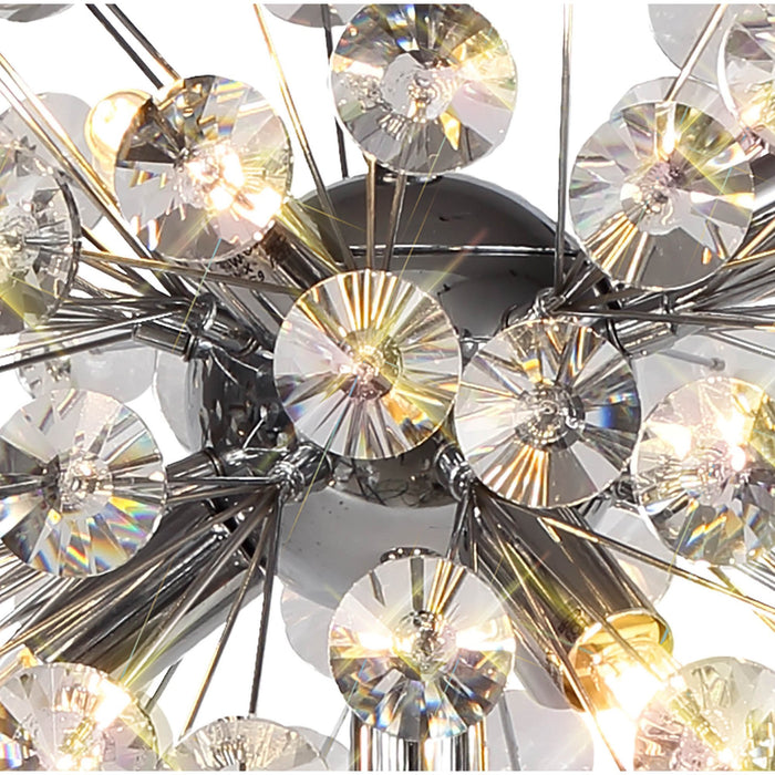 Nelson Lighting NL82049 Bulge 6 Light Table Lamp Polished Chrome Crystal