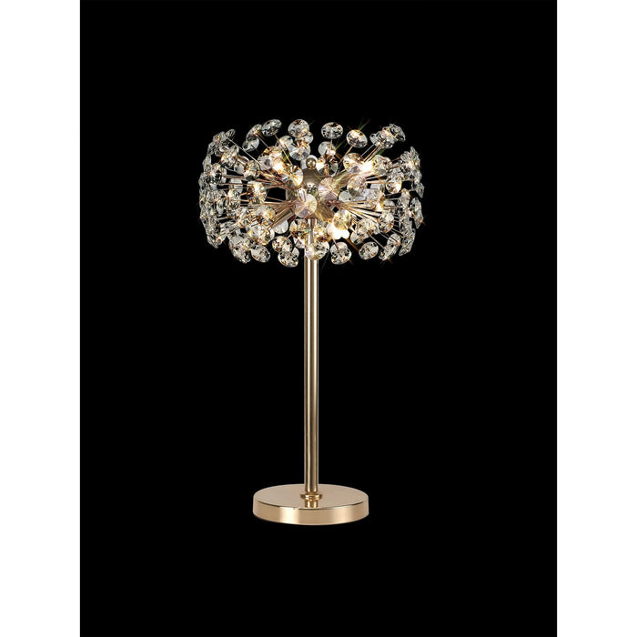 Nelson Lighting NL82099 Bulge 6 Light Table Lamp French Gold Crystal