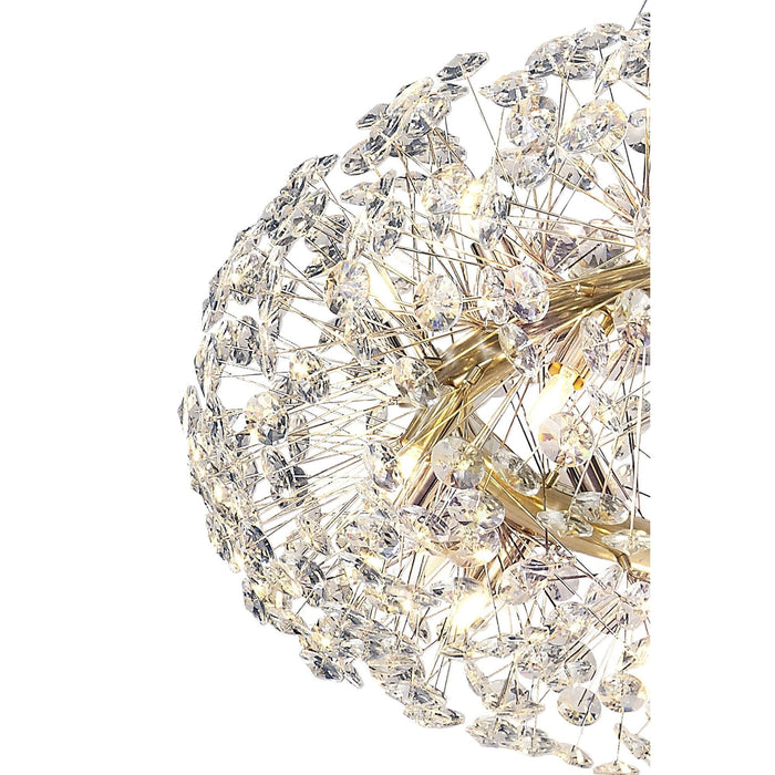 Nelson Lighting NL83859 Bulge 36 Light Pendant French Gold Crystal