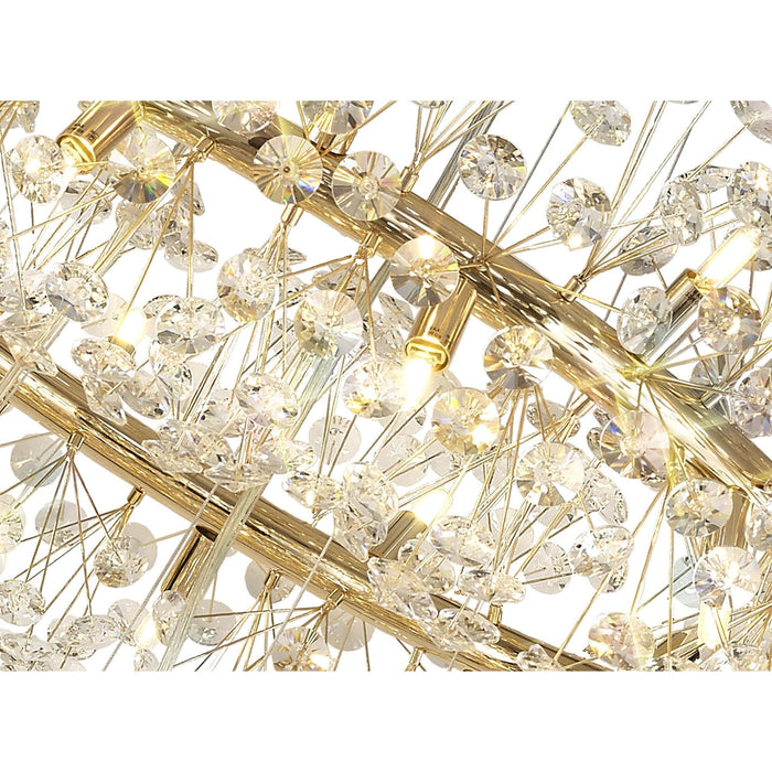 Nelson Lighting NL84249 Bulge 58 Light 3 Tier Pendant French Gold Crystal