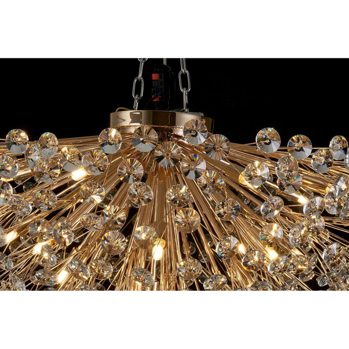 Nelson Lighting NL99819 Bulge 21 Light Ceiling Light French Gold Crystal