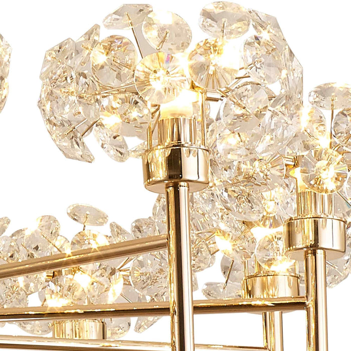 Nelson Lighting NLK09009 Bulge 12 Light Pendant/Ceiling Light French Gold Crystal