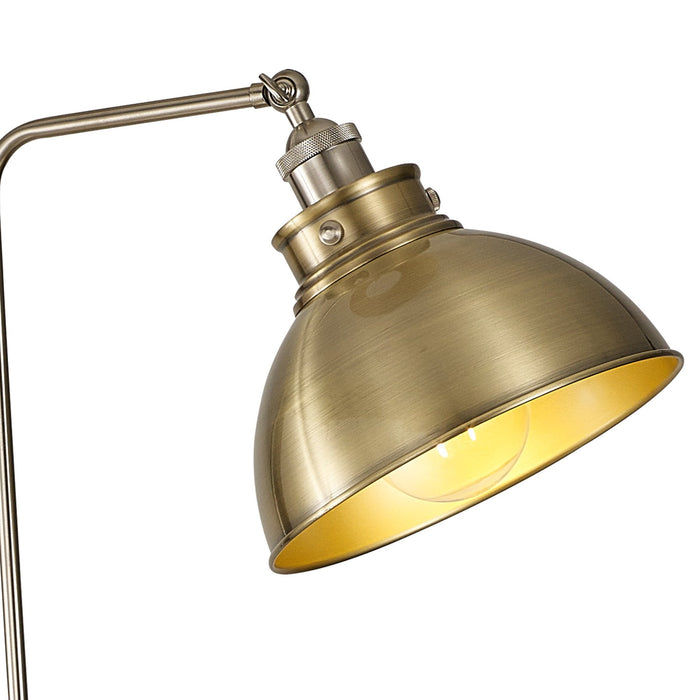 Nelson Lighting NL85429 Corfu 1 Light Floor Lamp Antique Brass Satin Nickel