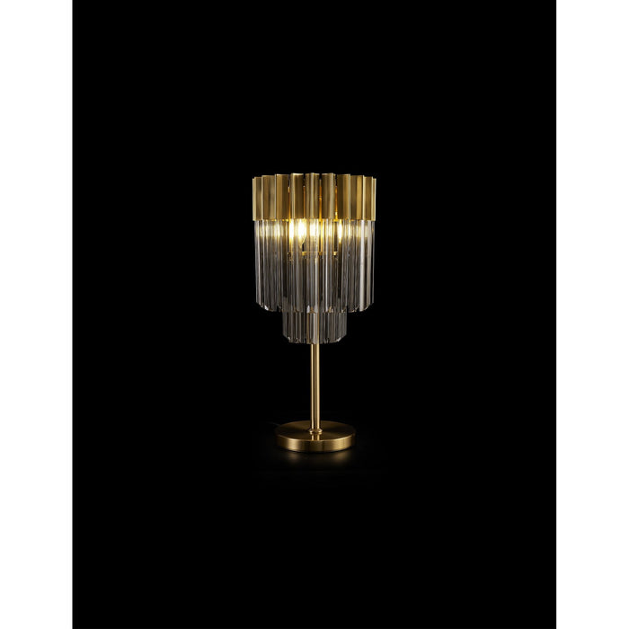 Nelson Lighting NL90049 Kobra 3 Light Table Lamp Brass Smoked