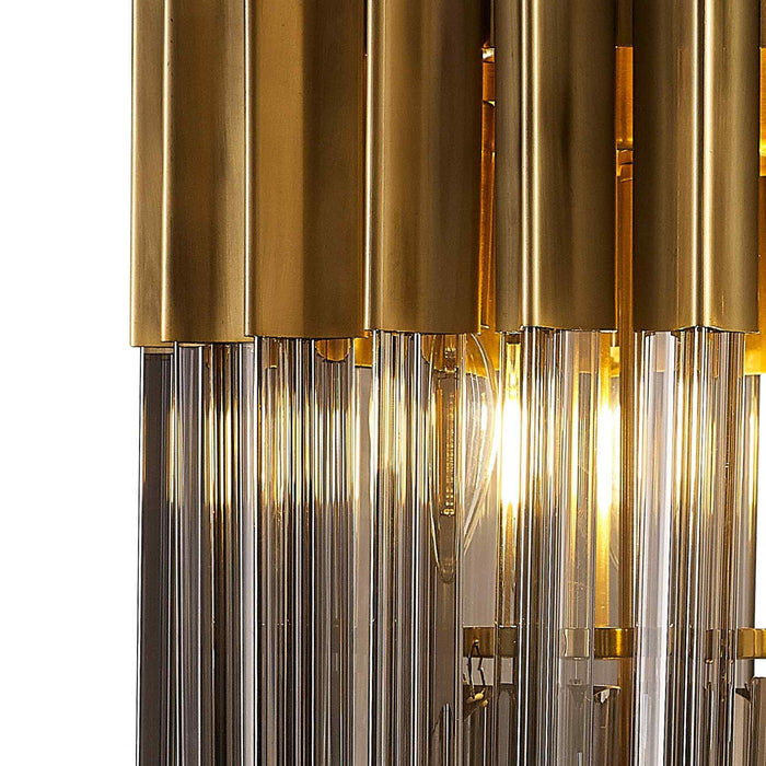 Nelson Lighting NL90049 Kobra 3 Light Table Lamp Brass Smoked