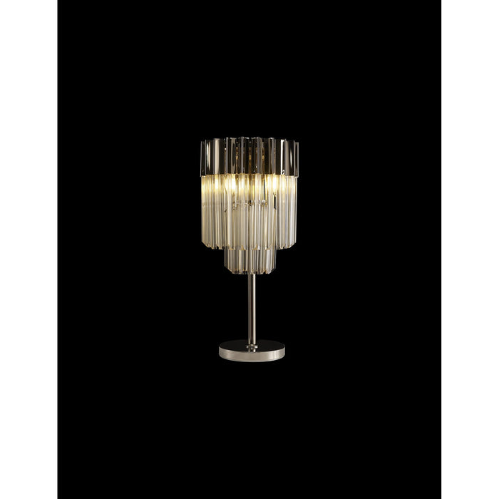 Nelson Lighting NL90069 Kobra 3 Light Table Lamp Polished Nickel Cognac