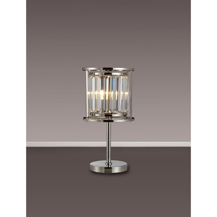 Nelson Lighting NL91269 Maccia 1 Light Table Lamp Polished Nickel Clear