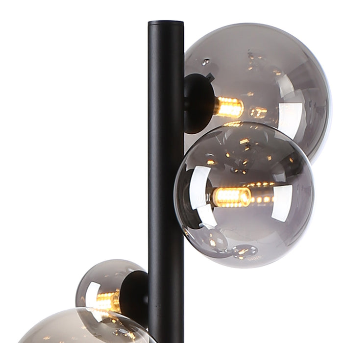 Nelson Lighting NL9048/SM9 Safady 11 Light Floor Lamp Satin Black Smoke Plated
