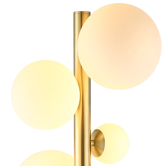 Nelson Lighting NL9327/OP9 Safady 11 Light Floor Lamp Satin Gold Opal