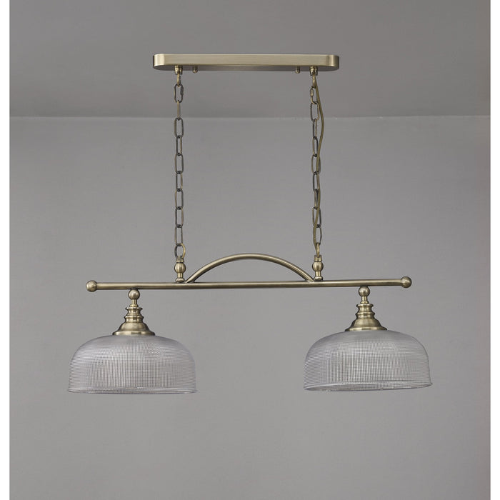 Nelson Lighting NL86159 Sakkas 2 Light Pendant/Ceiling Light Antique Brass
