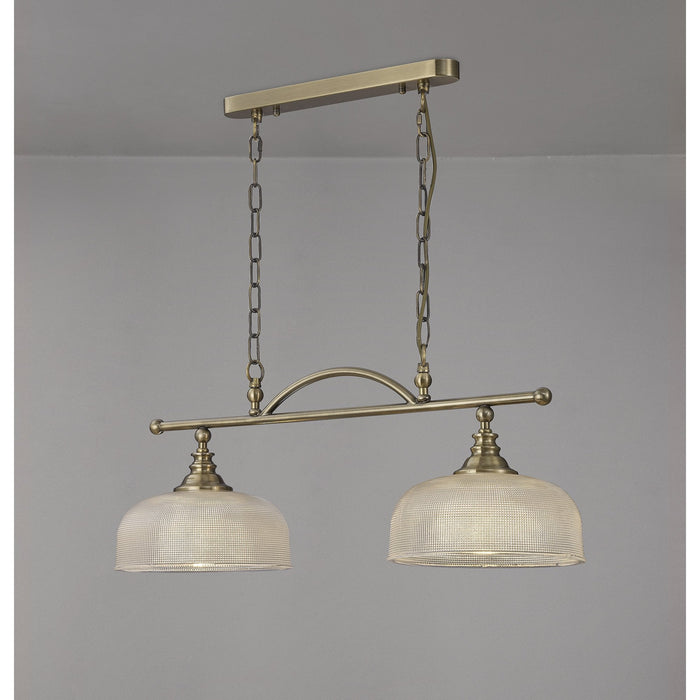 Nelson Lighting NL86159 Sakkas 2 Light Pendant/Ceiling Light Antique Brass
