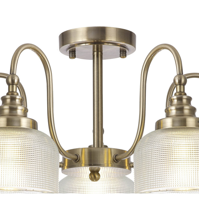 Nelson Lighting NL86189 Sakkas 5 Light Pendant/Ceiling Light Antique Brass