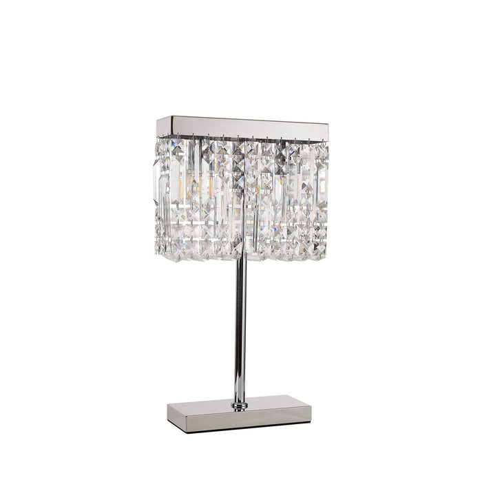 Nelson Lighting NL87689 Zian 2 Light Table Lamp Polished Chrome Crystal