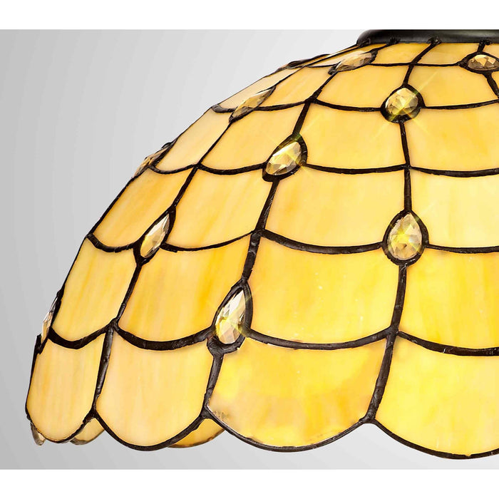 Nelson Lighting NL72789 Chrisy Tiffany 40cm Shade Only Suitable For Pendant/Ceiling/Table Lamp Beige/Clear Crystal