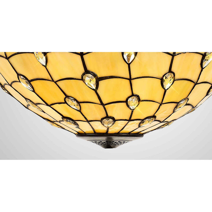 Nelson Lighting NL72809 Chrisy Tiffany 50cm Non-electric Shade Suitable For Pendant/Ceiling/Table Lamp Beige/Clear Crystal