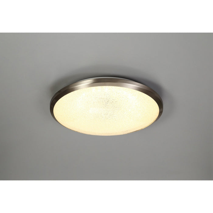 Nelson Lighting NL77519 Blat Bathroom Ceiling Light LED Satin Nickel/Crystaline
