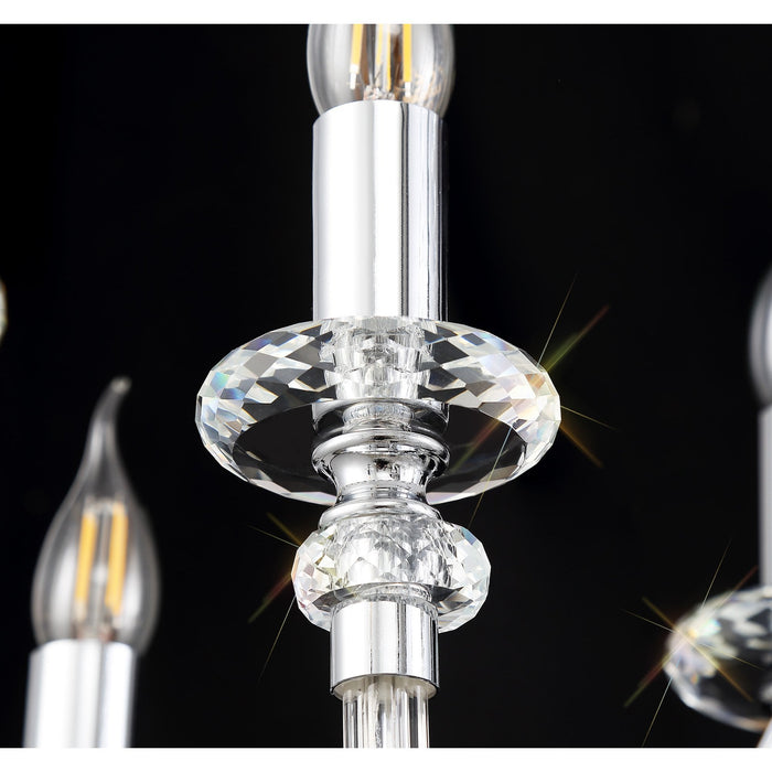 Nelson Lighting NL74219 Glastonbury Chandelier Pendant 8 Light Polished Chrome/Clear Glass/Crystal