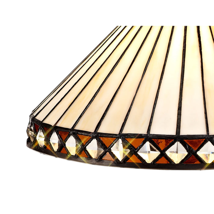 Nelson Lighting NL72599 Tink Tiffany 30cm Non-electric Shade Suitable For Pendant/Ceiling/Table Lamp Amber/Cream/Crystal