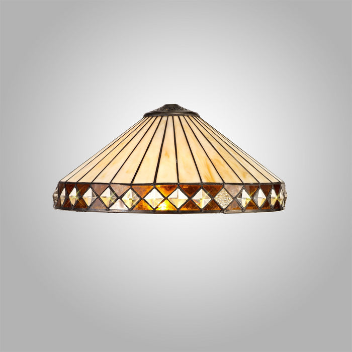 Nelson Lighting NL72609 Tink Tiffany 40cm Shade Only Suitable For Pendant/Ceiling/Table Lamp Amber/Cream/Crystal