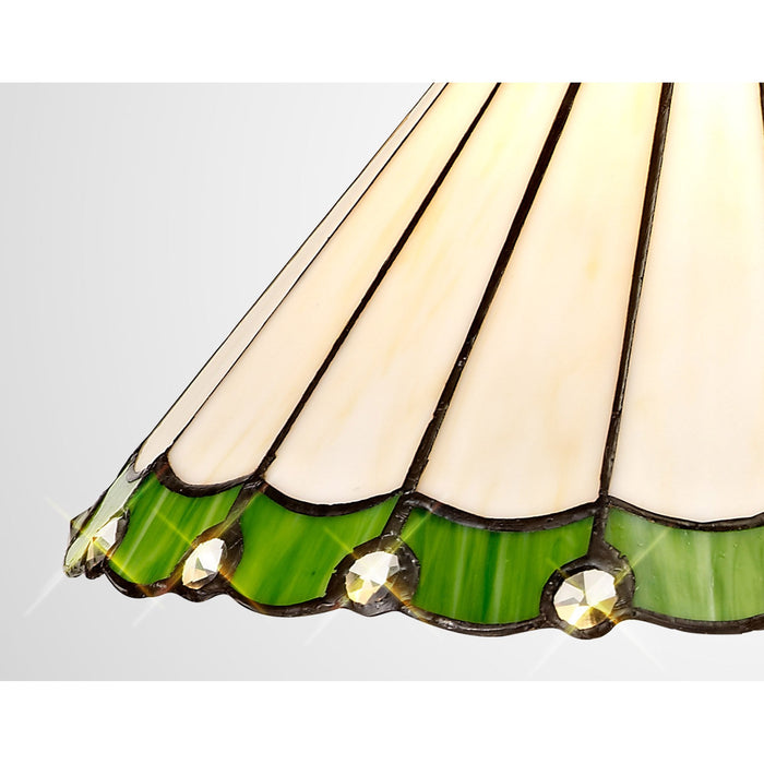 Nelson Lighting NL72409 Umbrian Tiffany 30cm Non-electric Shade Green/Cream/Crystal