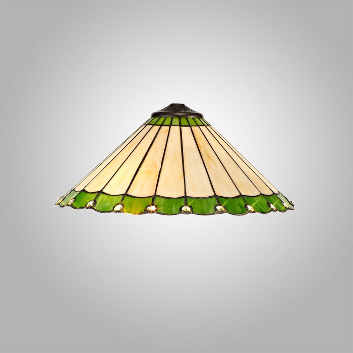 Nelson Lighting NL72419 Umbrian Tiffany 40cm Shade Only Suitable For Pendant/Ceiling/Table Lamp Green/Cream/Crystal