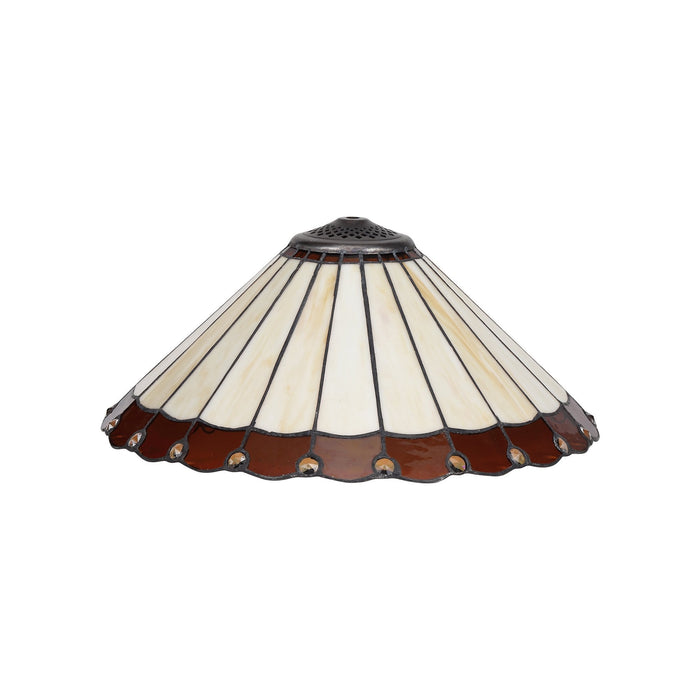 Nelson Lighting NL72449 Umbrian Tiffany 40cm Shade Only Suitable For Pendant/Ceiling/Table Lamp Amber/Cream/Crystal